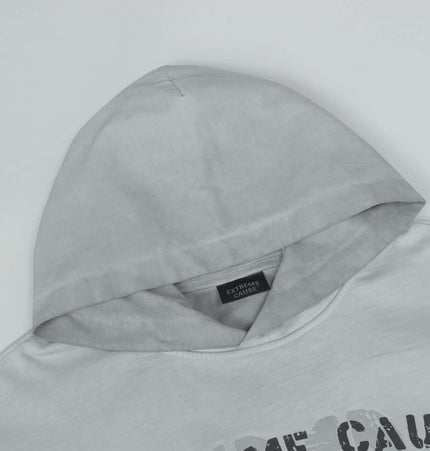 Retro Letter Print Hoodie – Loose Fit with hood detail and soft cotton fabric.