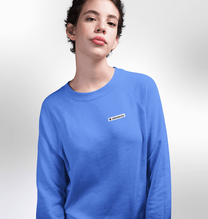 Fuzzy sweatshirt with bold prints, offering cozy warmth and a street-style edge, perfect for a relaxed yet fashionable look
