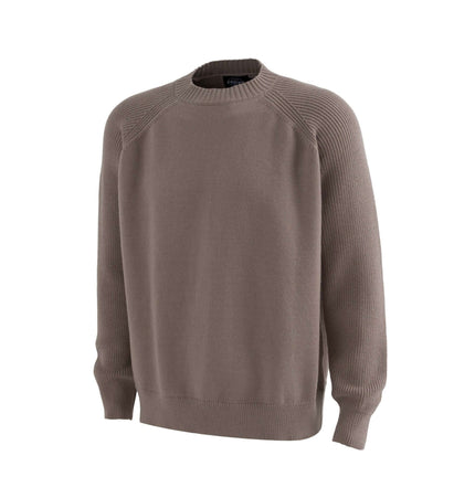 Lazy Streetwear Knit Sweater – Loose Fit in soft brown color, featuring a relaxed silhouette and long sleeves.