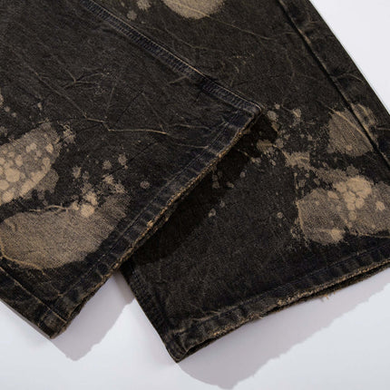 Washed Retro Loose Fit Denim Pants