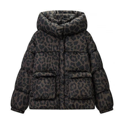 Style New Women's Fashionable Classic Leopard Print Hand-Sewn Cotton Coat