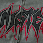 Leather Jacket Flame Embroidered Cotton Jacket For Men