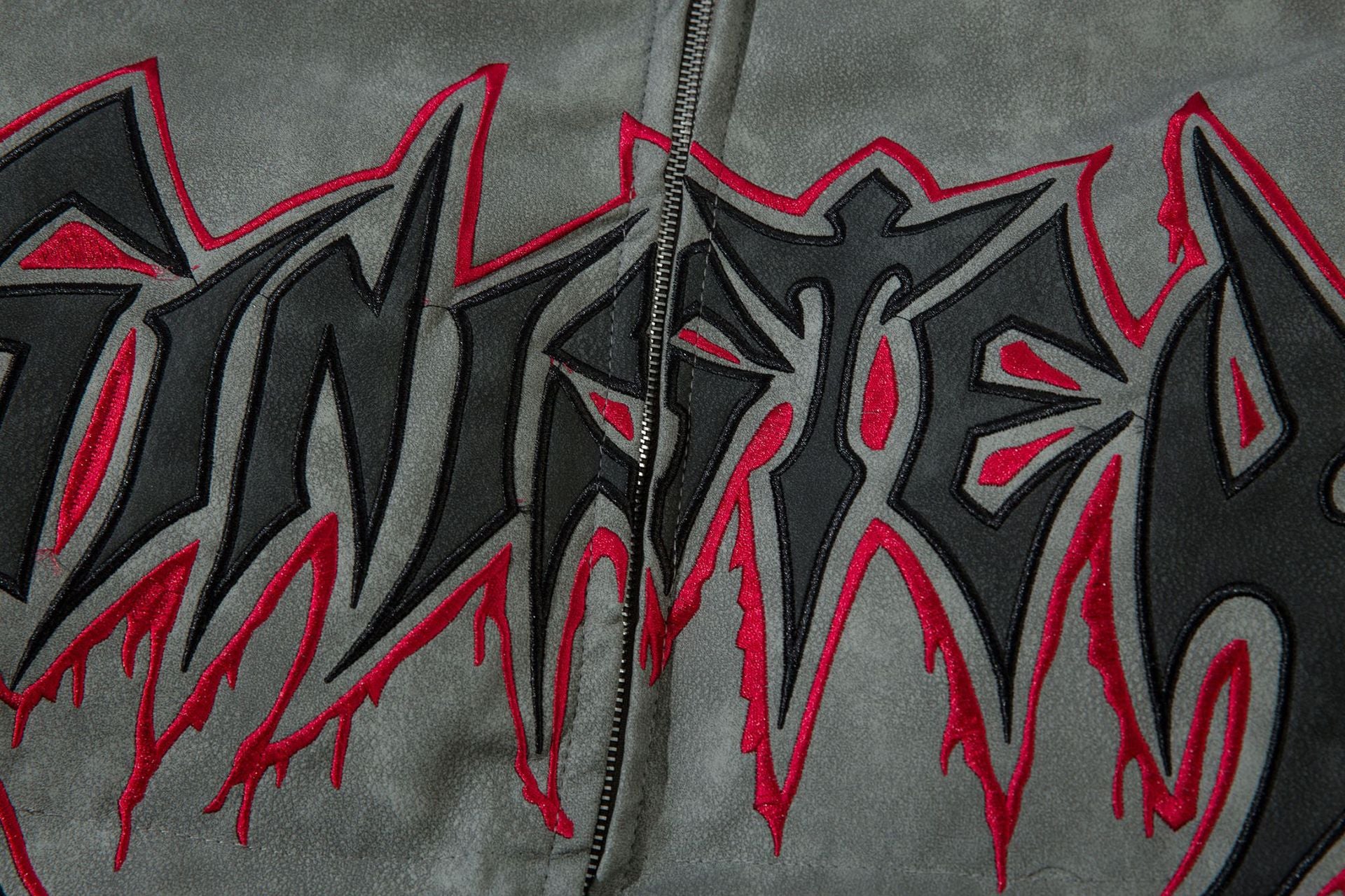 Leather Jacket Flame Embroidered Cotton Jacket For Men