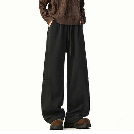 Heavyweight Wide-Leg Pants - Loose Fit shown on model with a cozy sweater and casual footwear.