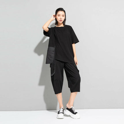 Grozavu's Street Style Big Pocket T-Shirt: Summer Loose Fit for Women at €44.99