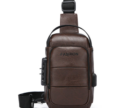 Zaino da uomo con ricarica USB, borsa a spalla e torace