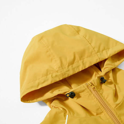 Jachetă cu glugă retro cu fermoar – Croială lejeră