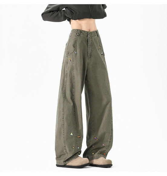 Pantalons cargo imprimés amusants style unisexe tendance larges jambes décontractés longs