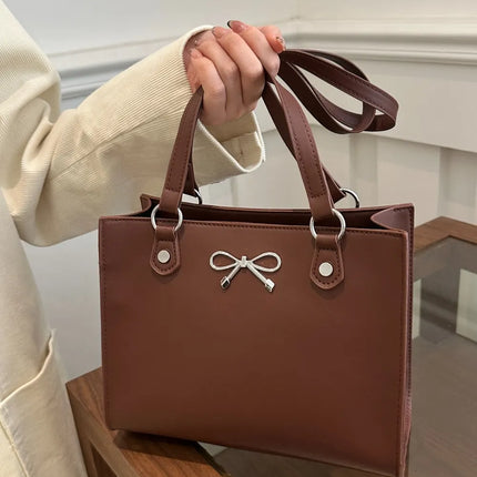 Bow PU Leather Shoulder Bag
