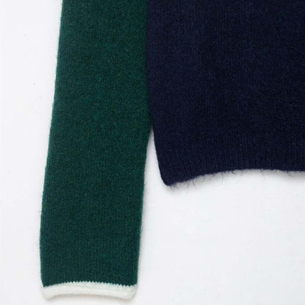 Pull en tricot patchwork à blocs de couleur