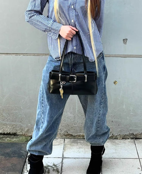 PU Leather Small Shoulder Bag – Black, White, Red & Brown