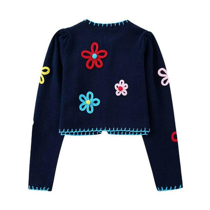 Fresh Autumn Style: Round Neck Flower Cardigan at €62.99