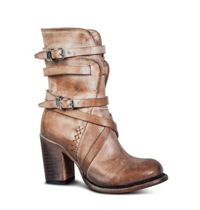 Grozavu's New Spanish Medium-Heeled Women's Leather Boots: Long Boots at €100.99