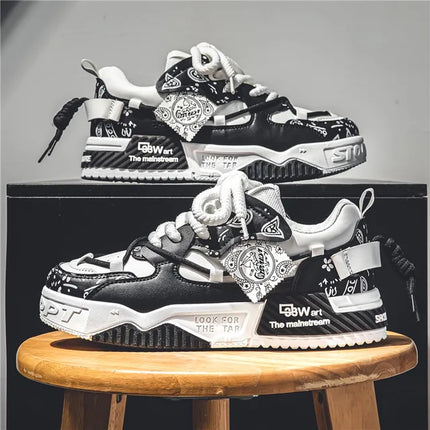 3D Printed Sneaker Men's Breathable Casual Board Shoes