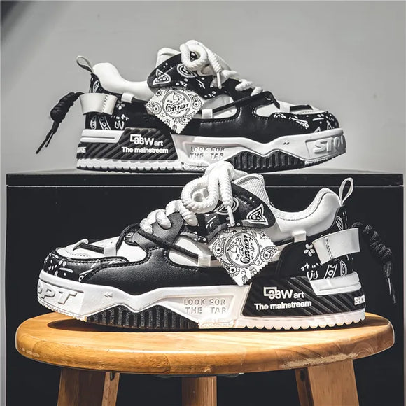 3D-gedruckte Sneaker Herren Atmungsaktive Freizeit Board Schuhe