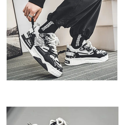 3D Printed Sneaker Men's Breathable Casual Board Shoes