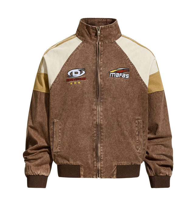 Chaqueta de Letras Desgastada – Corte Suelto