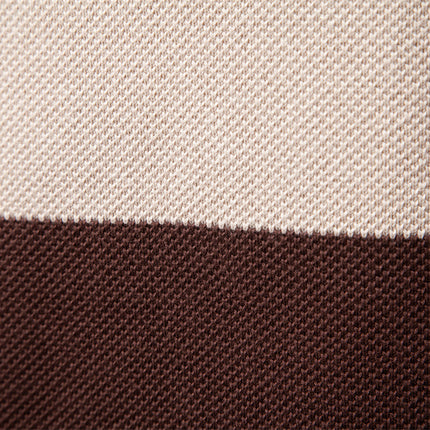 Stand Collar Half-Zip Knit Sweater – Color Block