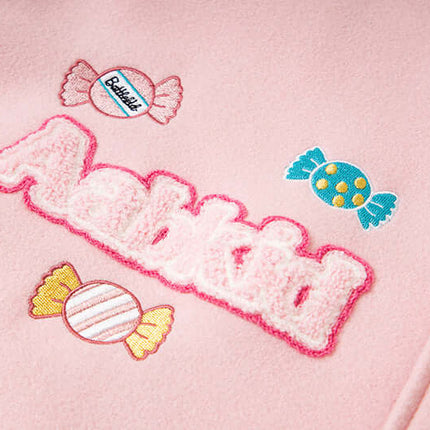 Letter Embroidery Colorblock Jacket