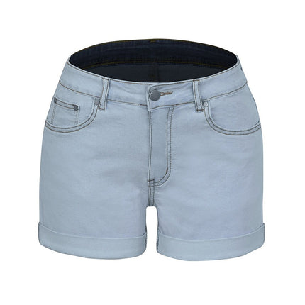 Fashionable Minimalist Elastic Denim Shorts for Women at €29.00