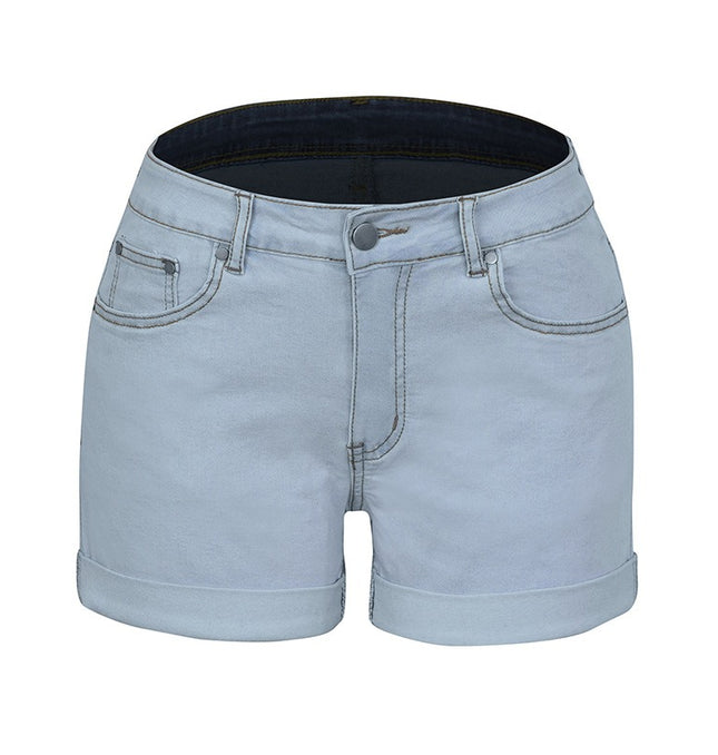 Fashionable Minimalist Elastic Denim Shorts for Women at €29.00