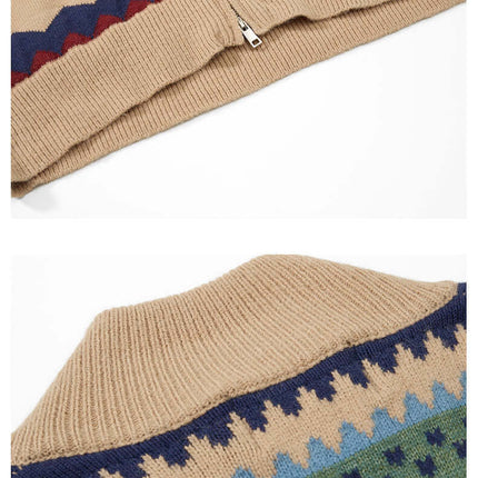 Jacquard Knit Pullover Sweater