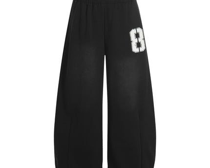 Retro Stilvolle Buchstaben Druck Dekonstruierte Lockere Weite Herren Messerhosen