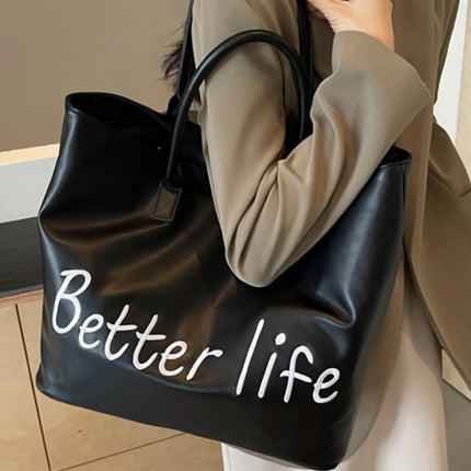 BETTER LIFE PU Leather Tote Bag