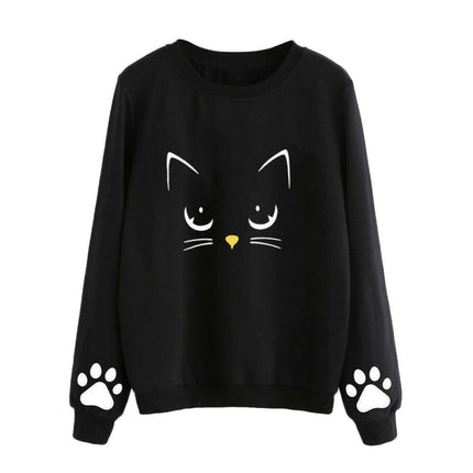 Grozavu Cat Print Long Sleeve Sweatshirt at €39.00