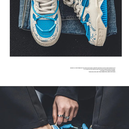 3D Printed Sneaker Men's Breathable Casual Board Shoes