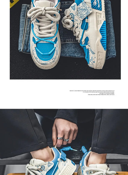 3D-gedruckte Sneaker Herren Atmungsaktive Freizeit Board Schuhe