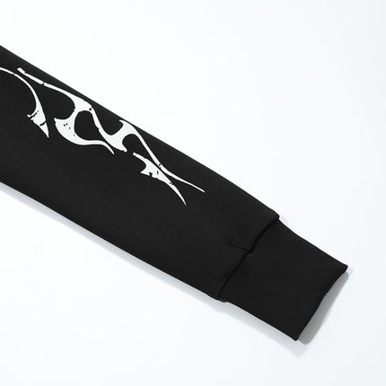 Vintage Gothic Zip-Up Hoodie – Slim Fit Streetwear