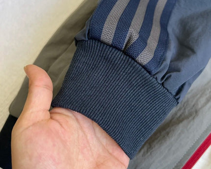 Retro Three-Stripe Raglan Sleeve Patchwork Stand Collar Sports Jacket