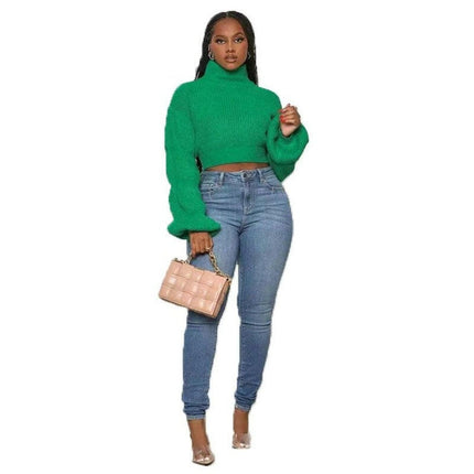 Elegance Redefined: Grozavu's Slim Crop Top Sweater for Women! at €37.99