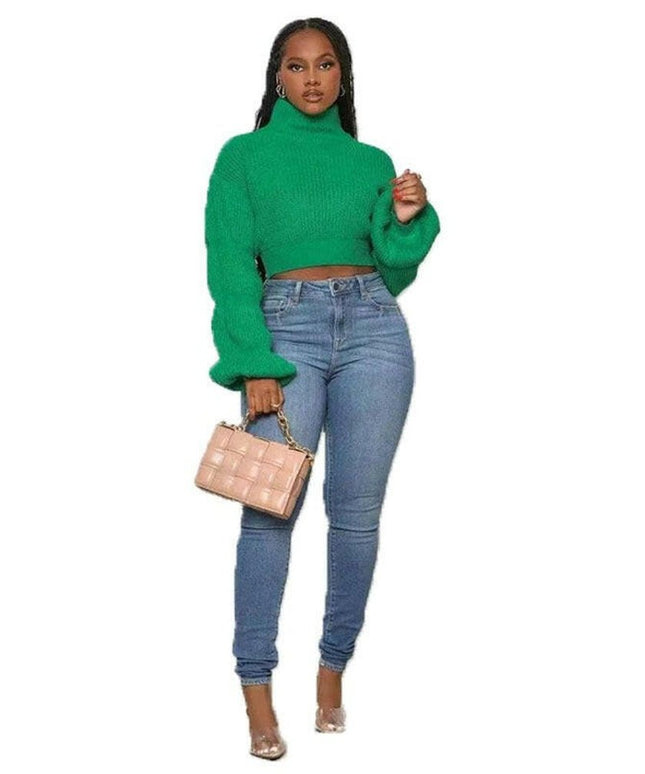 Elegance Redefined: Grozavu's Slim Crop Top Sweater for Women!