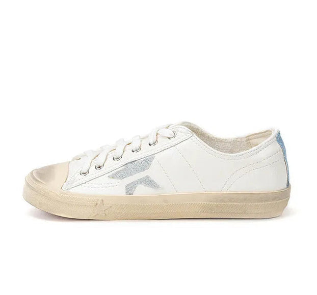 Cowhide Retro Cowhide Star Lace-Up Board Shoes