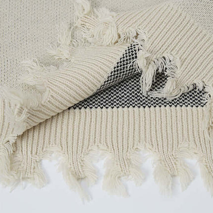 Suéter de punto jacquard cruzado – Corte holgado