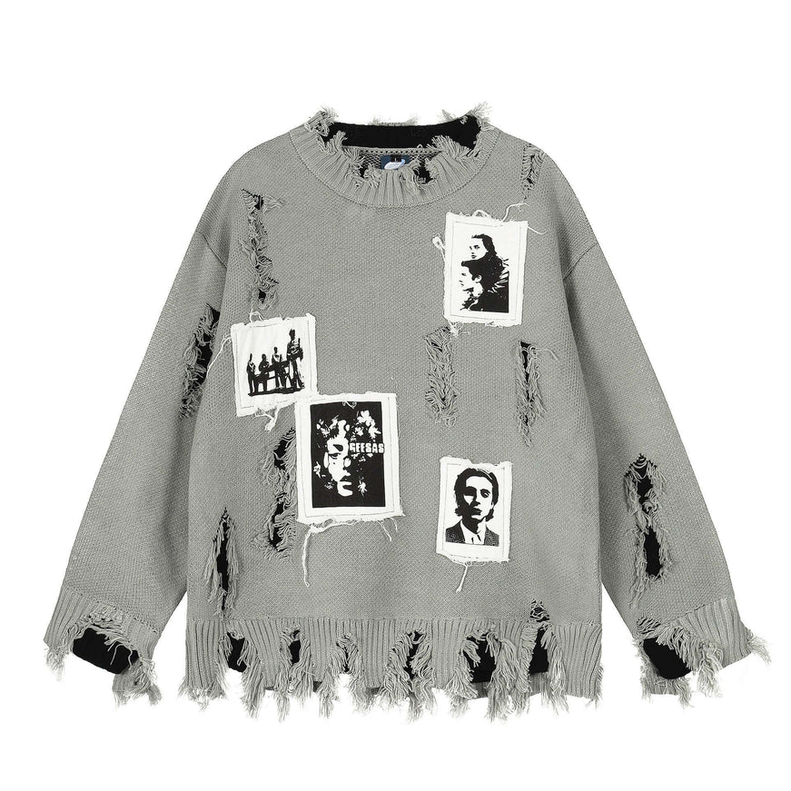 Model wearing Black solid applique long sleeve by Grozavu