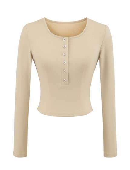 T-shirt à manches longues avec col en V