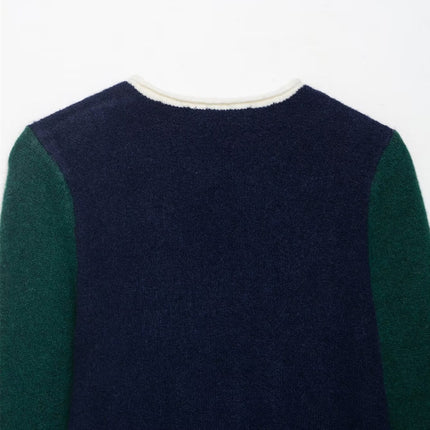 Pull en tricot patchwork à blocs de couleur