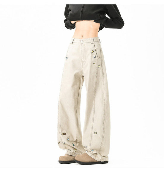 Pantalons cargo imprimés amusants style unisexe tendance larges jambes décontractés longs