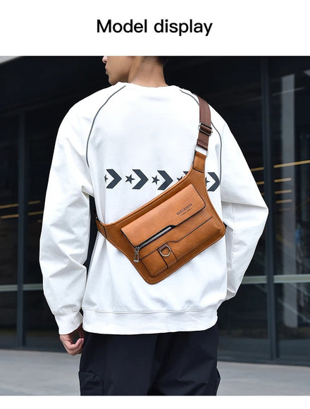 Men's large capacity waterproof chest bag