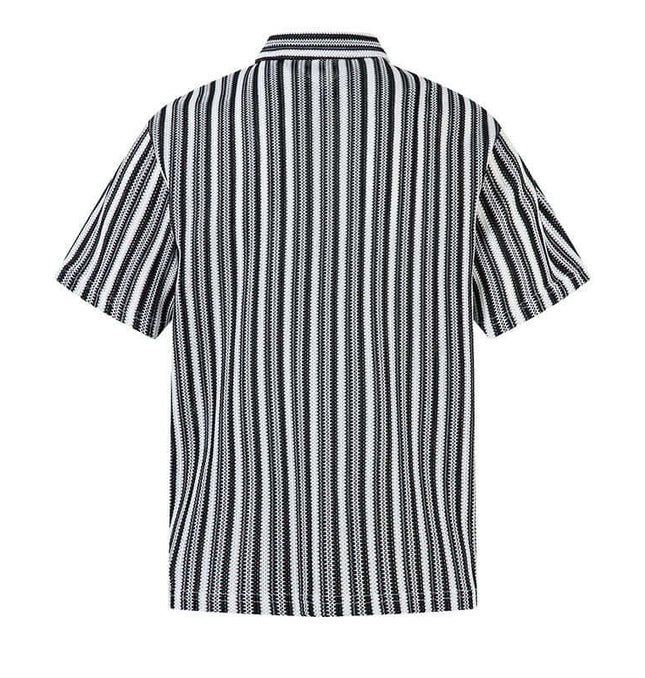 Camicia a maniche corte a righe retro – Vestibilità ampia