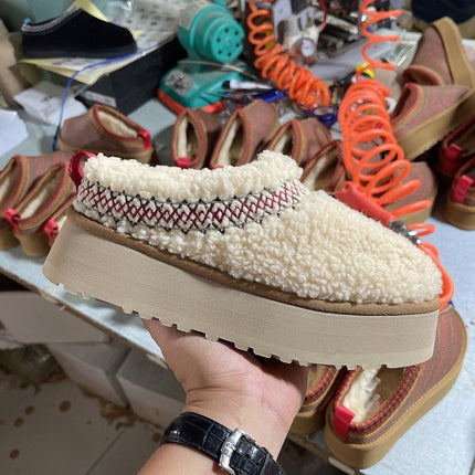 Ethnic Style Woven Chunky Sole Snow Boots for Women