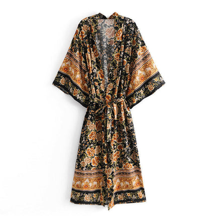 Grozavu Flower Belt Kimono: Your Fashion Fusion! at €53.99