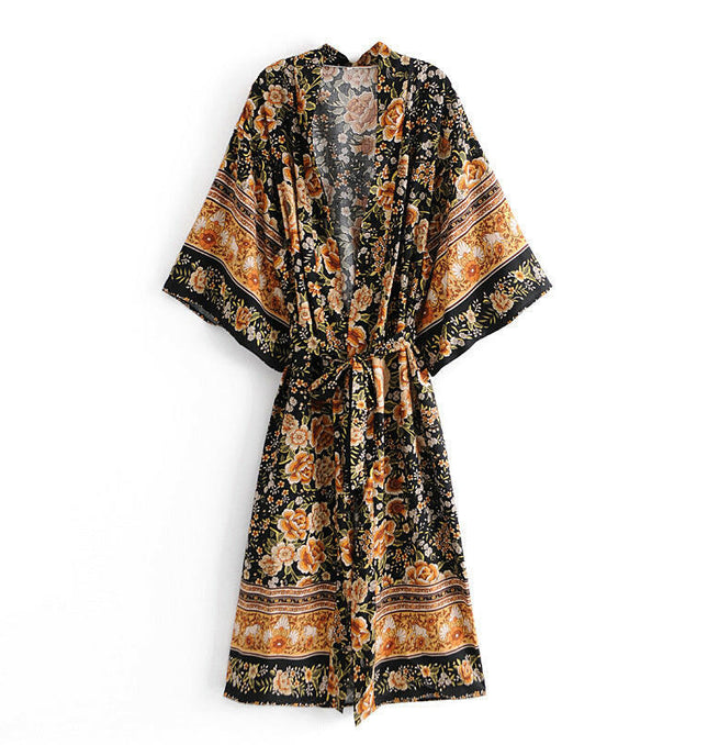 Grozavu Flower Belt Kimono: Your Fashion Fusion! at €53.99