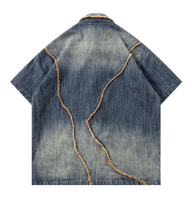 Camicia in Denim Gradient Lavato - Vestibilità Ampia