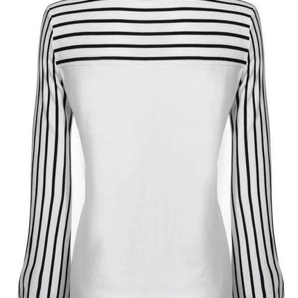 Grozavu's Slim Striped Patchwork Blouse: Fashionable O-Neck at €14.99