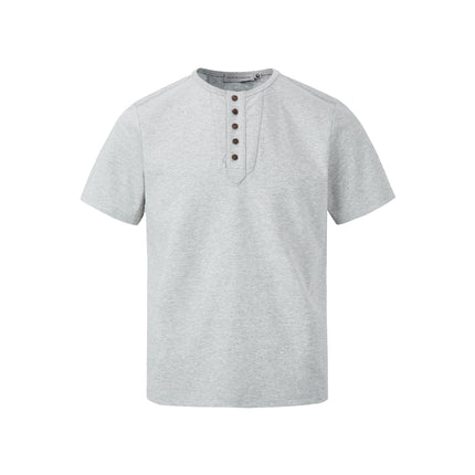 Five-Button Henley T-Shirt – Loose Fit