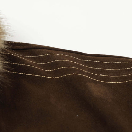 Warm Cotton Jacket with Fur Collar – Loose Fit close-up showing fur collar and detailed stitching.